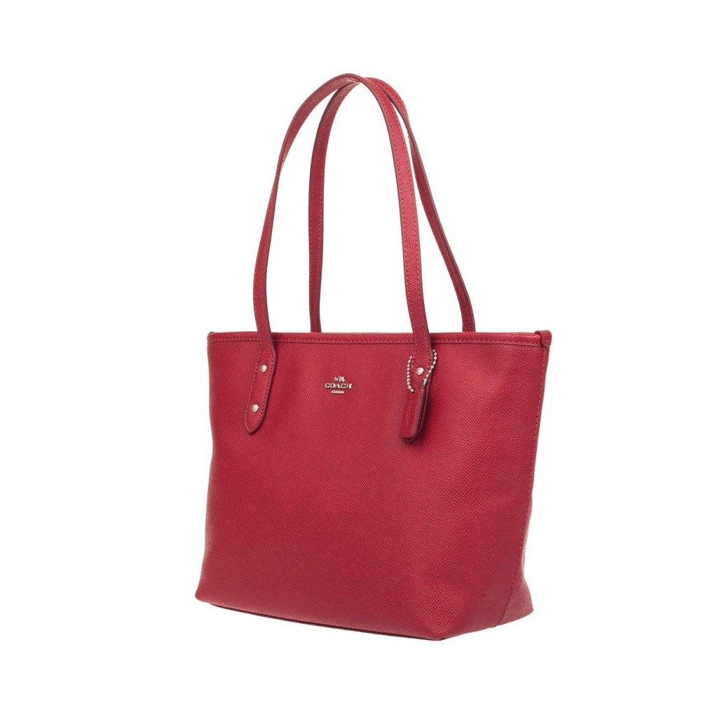 NWT COACH City Zip Leather Tote Shoulder Bag Handbag Red Black Navy F22967 NEW | eBay