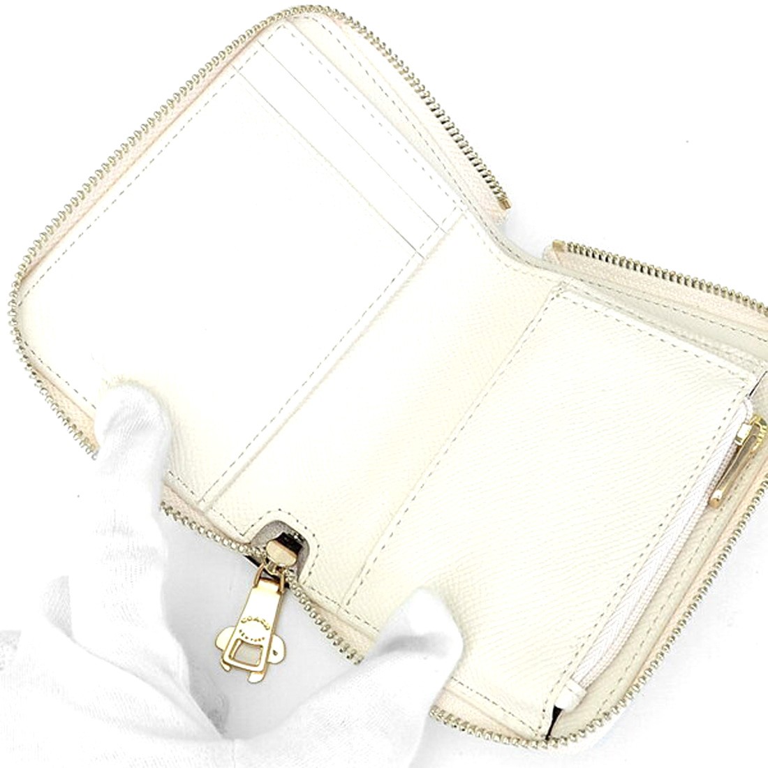NWT COACH Small Zip Zipper Around Wallet Billfold Card Case Daisy Flower Leather | eBay